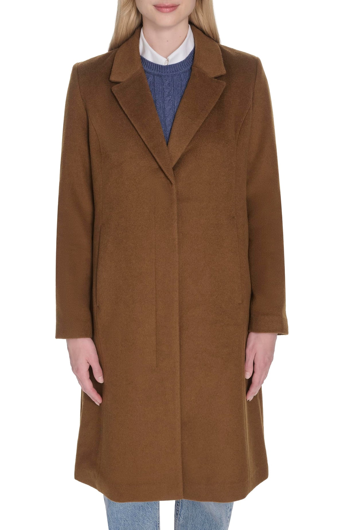 Notch-Collar Wool Coat With Tailored Placket