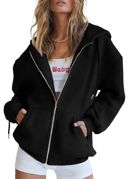Relaxed Zip-Up Hoodie With Everyday Fit