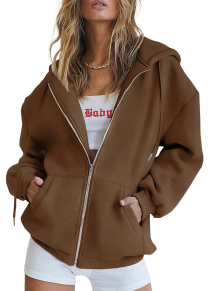 Relaxed Zip-Up Hoodie With Everyday Fit