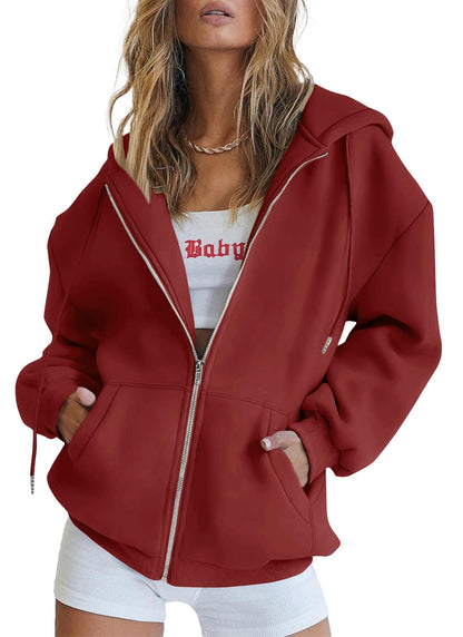 Relaxed Zip-Up Hoodie With Everyday Fit