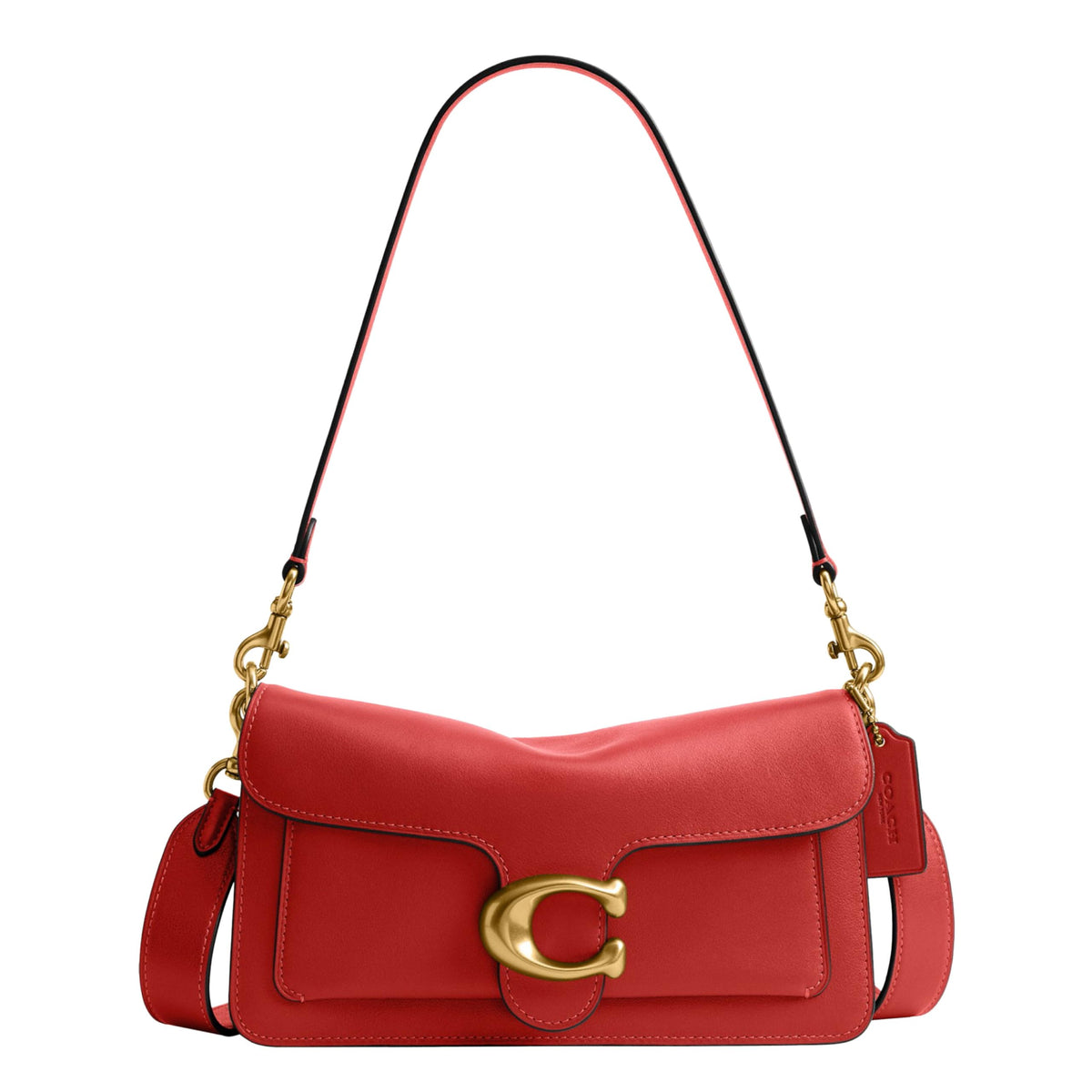 Soft Leather Shoulder Bag With Structured Flap