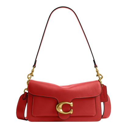 Soft Leather Shoulder Bag With Structured Flap