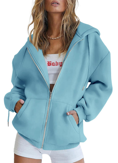 Relaxed Zip-Up Hoodie With Everyday Fit