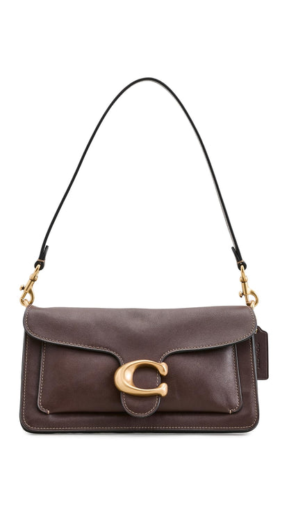 Soft Leather Shoulder Bag With Structured Flap