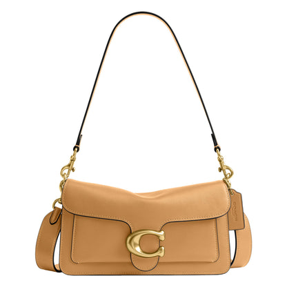 Soft Leather Shoulder Bag With Structured Flap