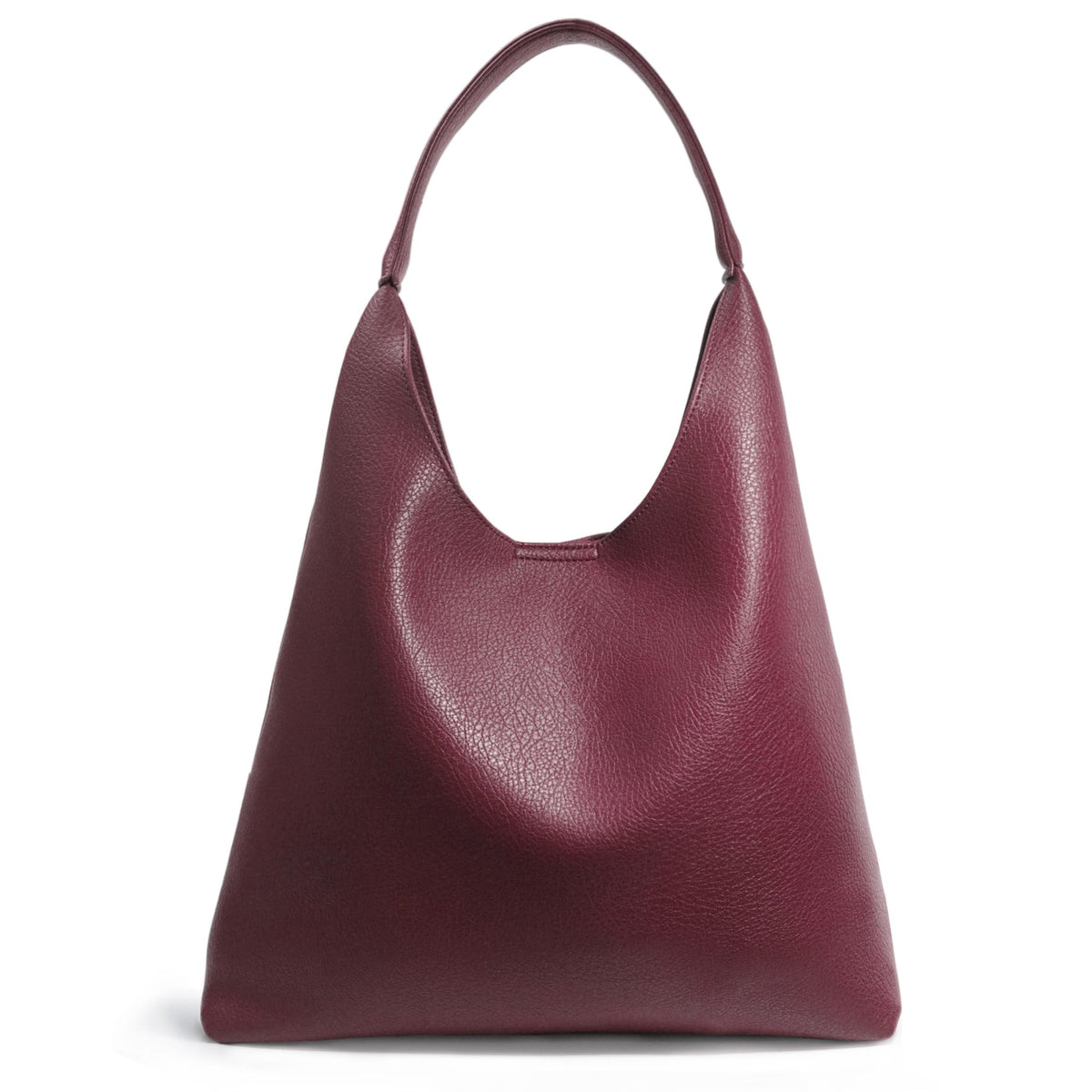 Soft Vegan Leather Hobo Bag With Slouchy Shape