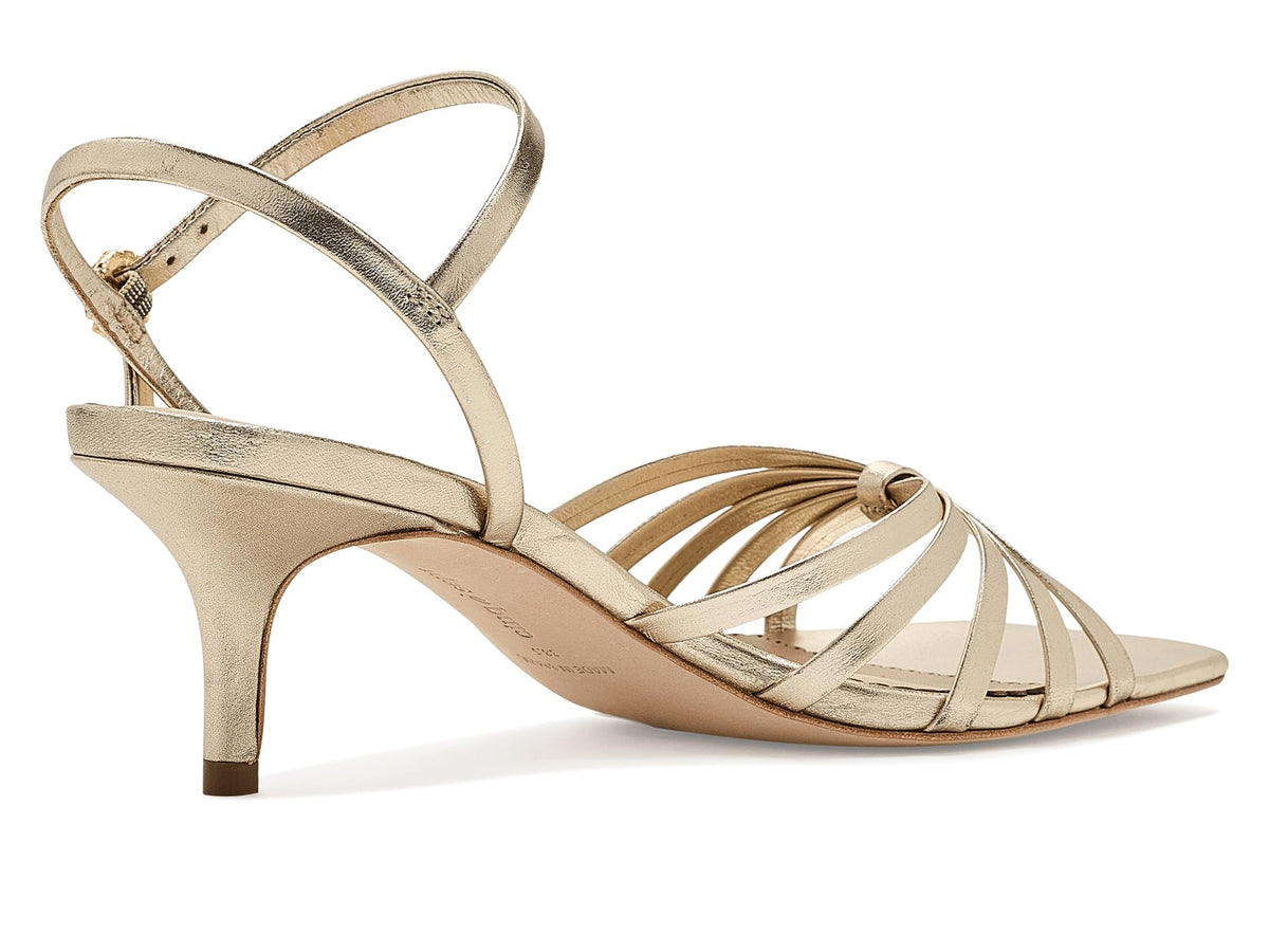 Metallic Strappy Kitten Heel Sandals