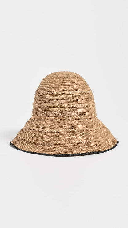 Woven Raffia Hat With Structured Brim