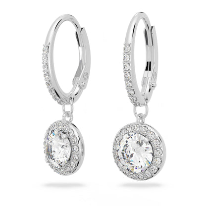 Crystal Drop Earrings With Halo Detailing