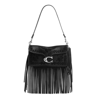 Soft Leather Shoulder Bag With Structured Flap