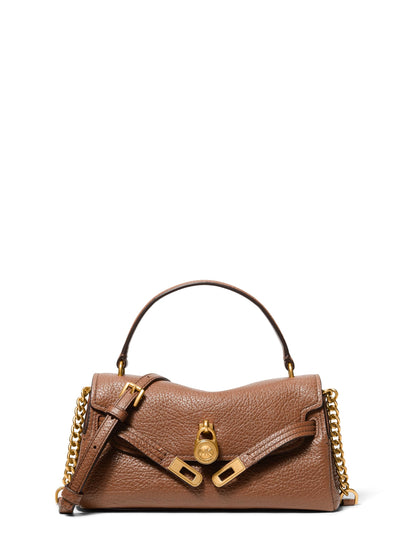 Structured Top-Handle Crossbody Bag With Flap