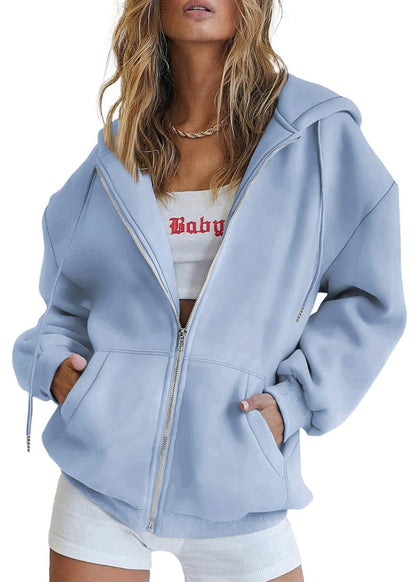 Relaxed Zip-Up Hoodie With Everyday Fit