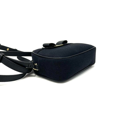 Leather Bow Crossbody Bag With Gold-Tone Hardware