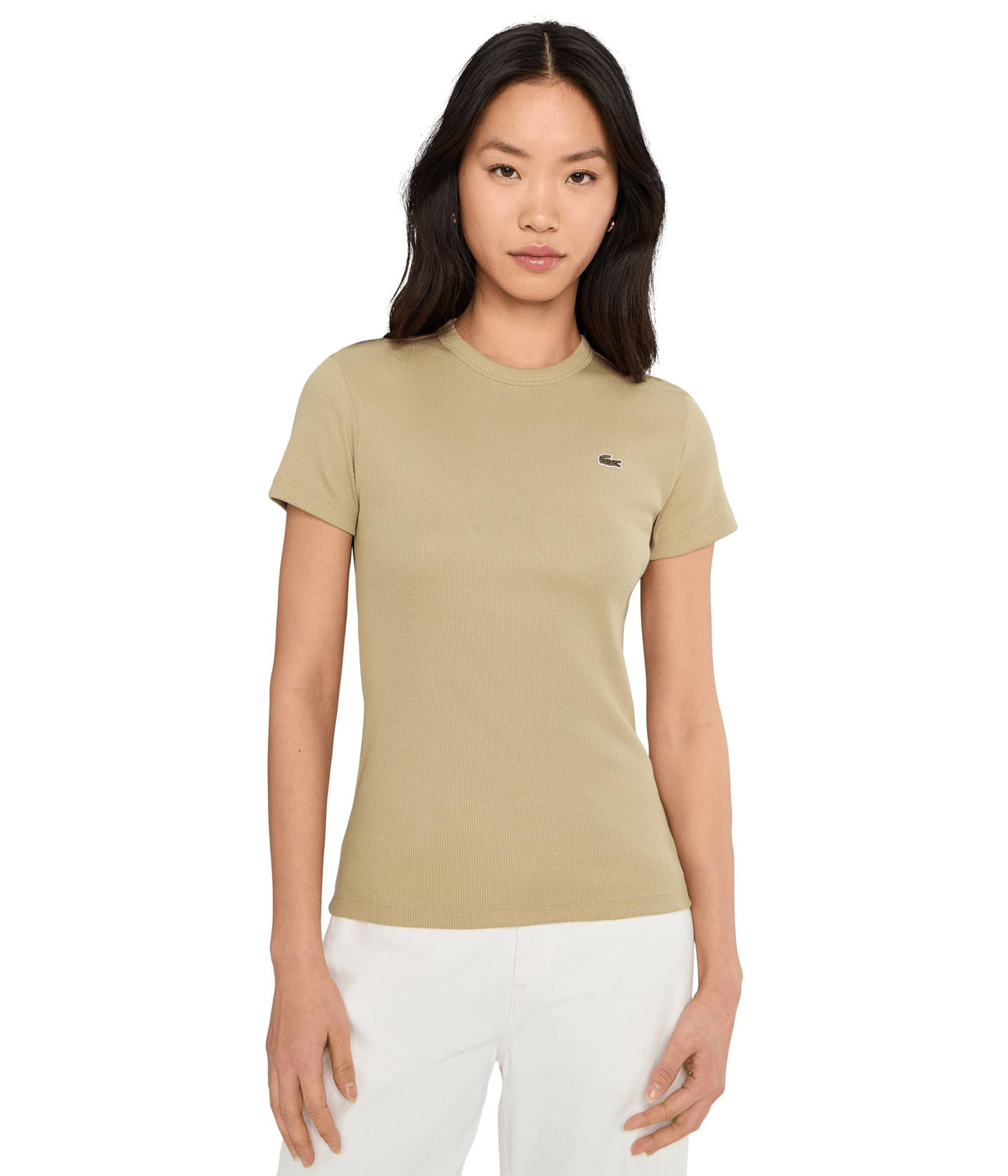 Slim Fit Ribbed Cotton Short-Sleeve T-Shirt