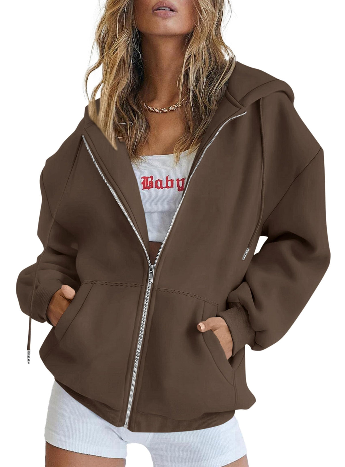 Relaxed Zip-Up Hoodie With Everyday Fit