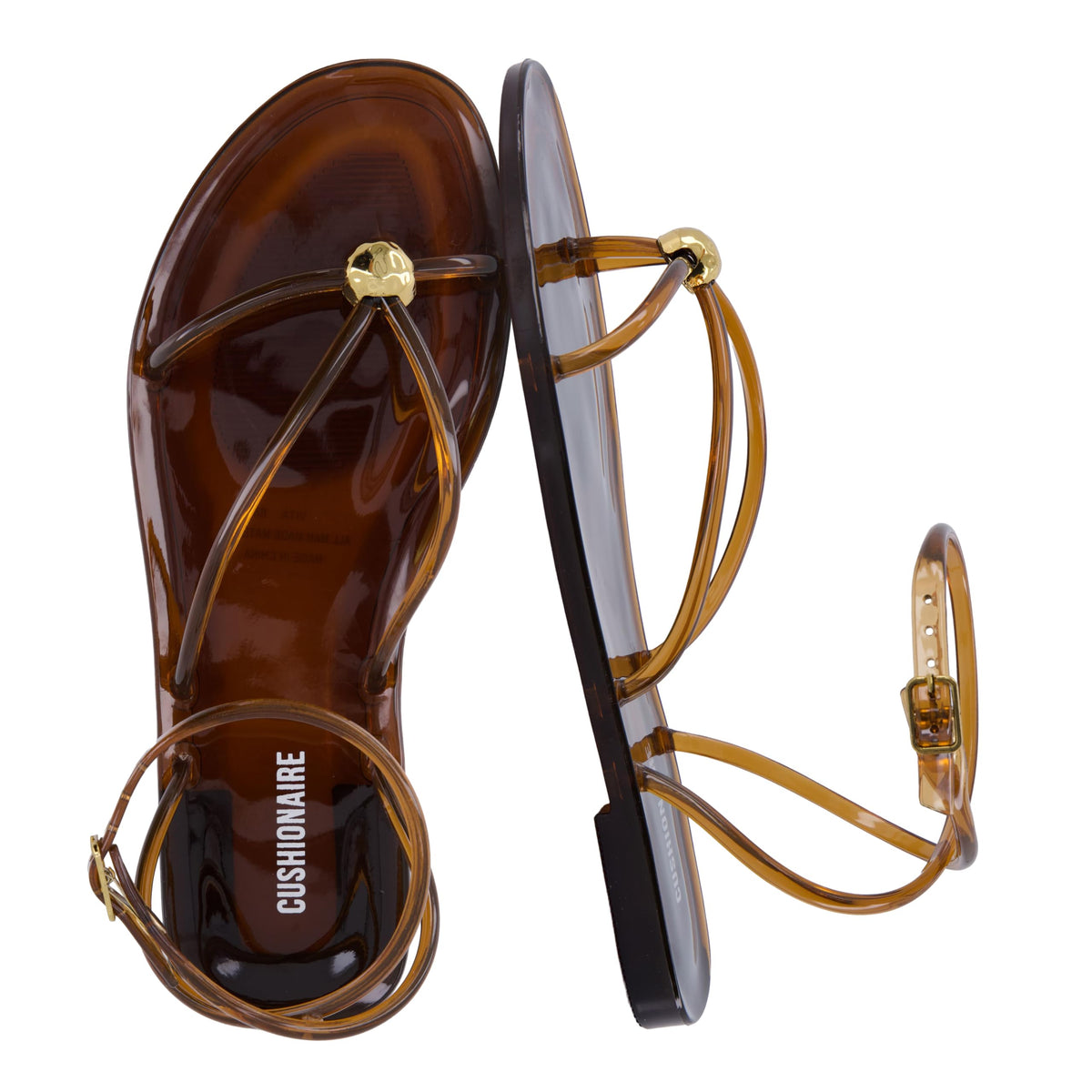 Jelly Strappy Sandals With Gold-Tone Hardware