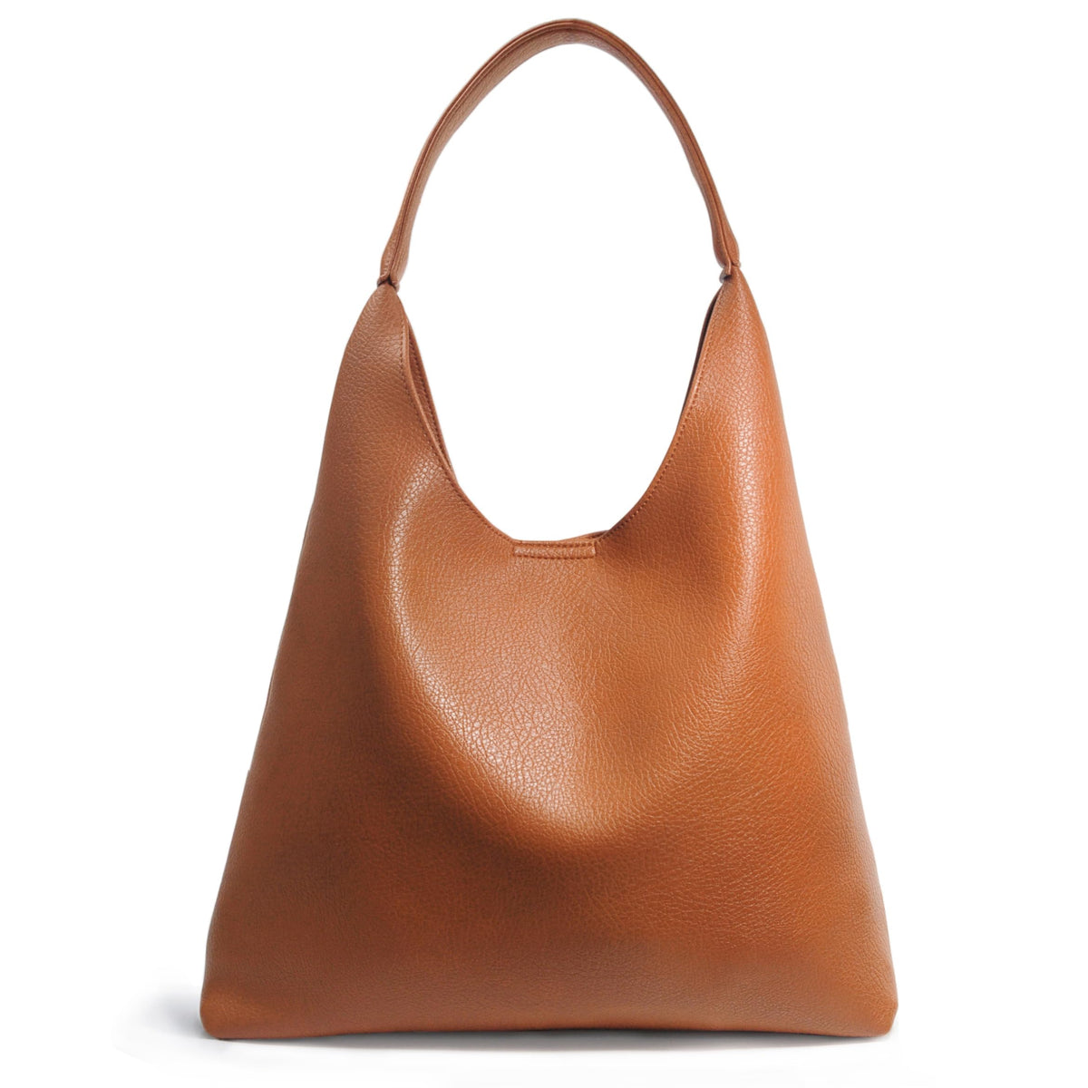 Soft Vegan Leather Hobo Bag With Slouchy Shape