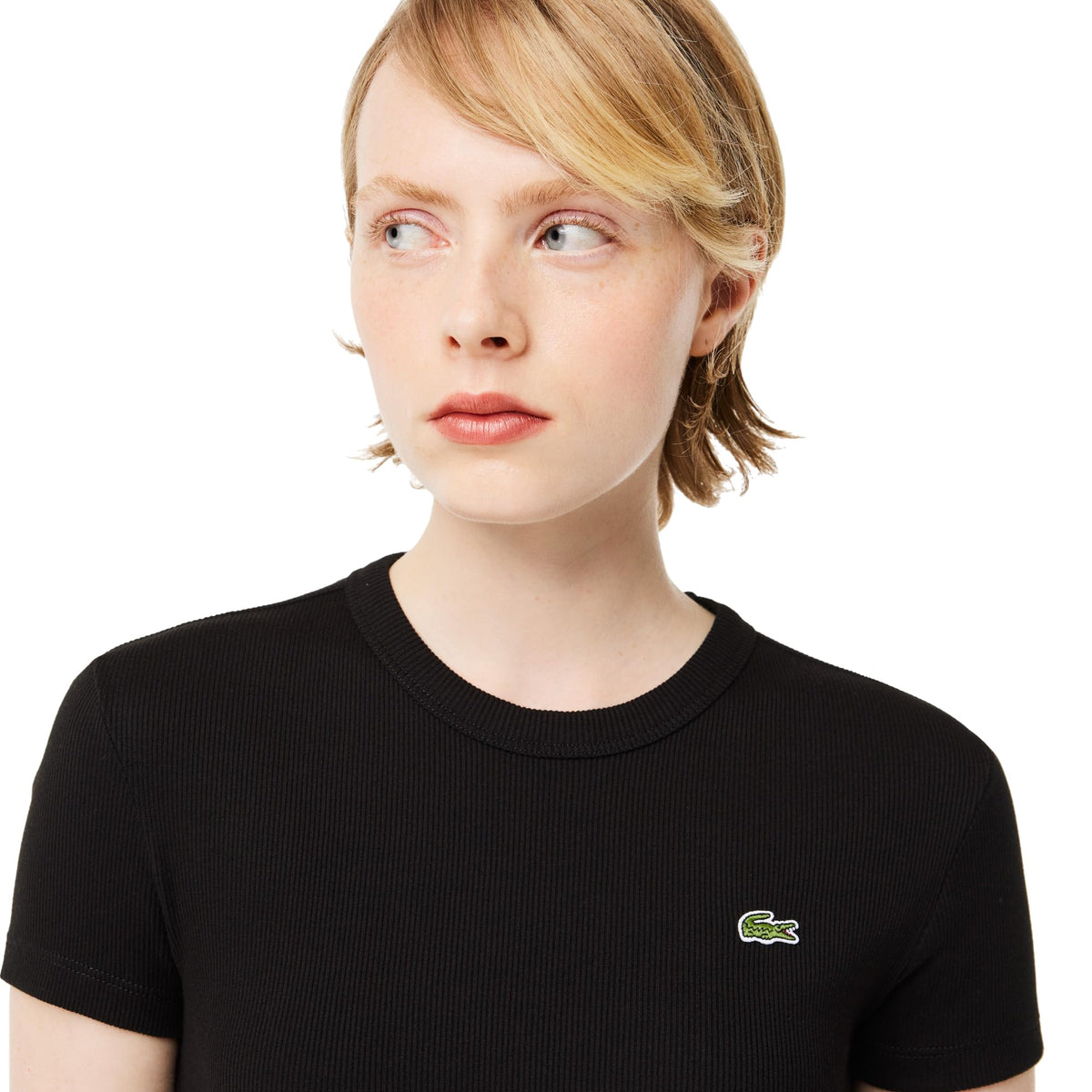 Slim Fit Ribbed Cotton Short-Sleeve T-Shirt