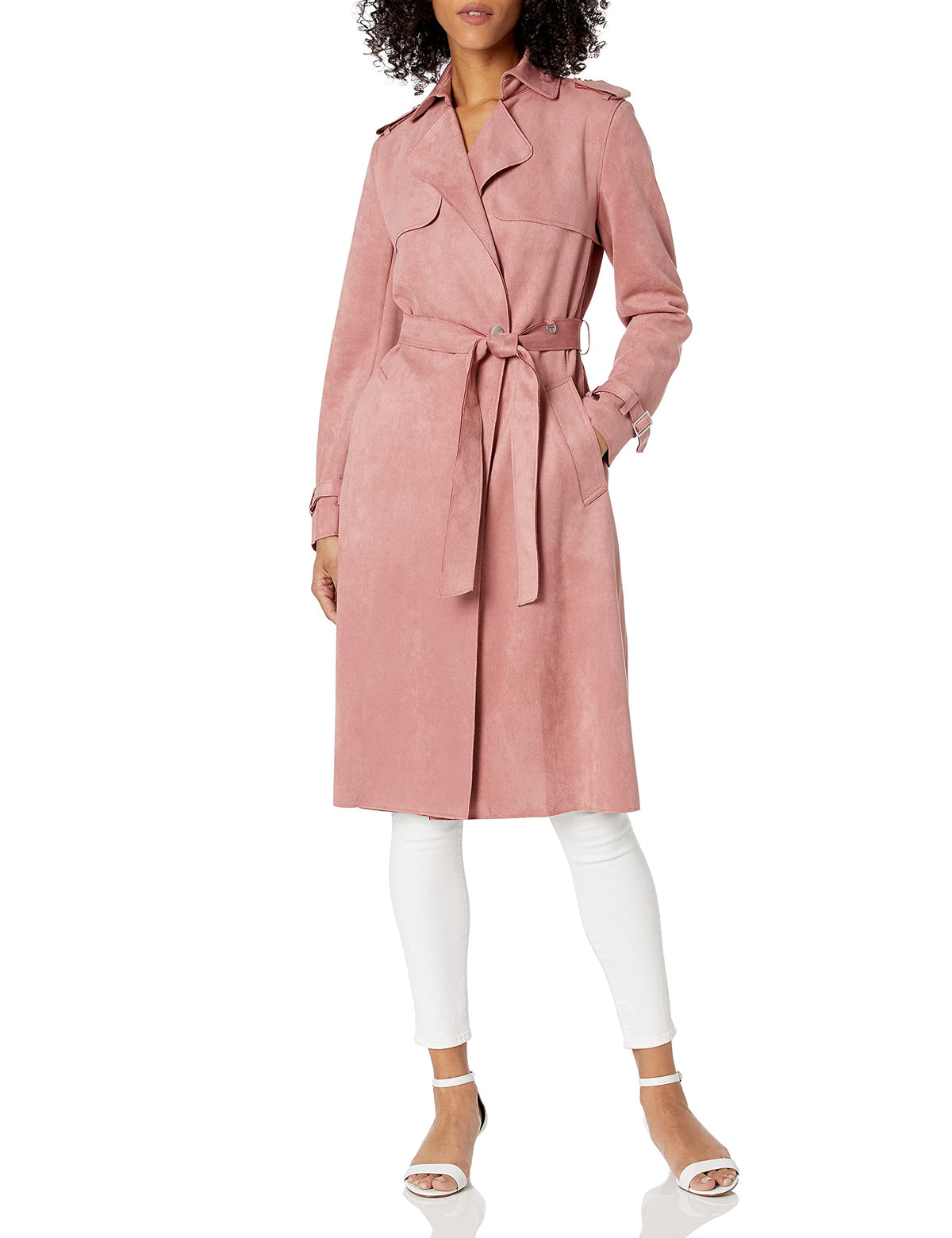Fitted Tweed Coat With Waist Belt