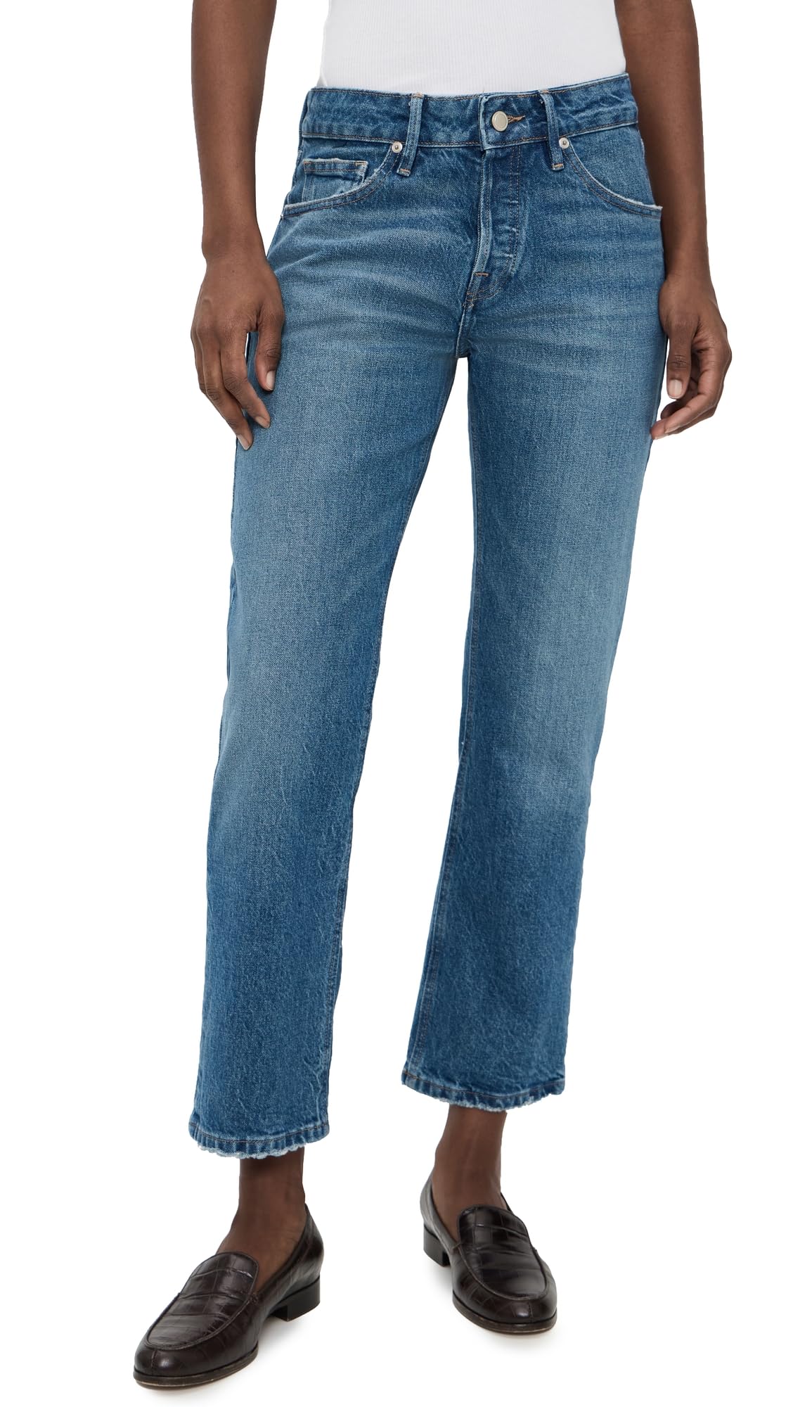 Vintage Straight-Leg Ankle Jeans