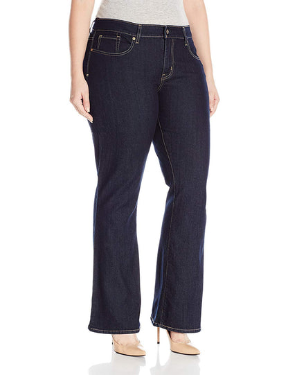 Mid-Rise Shaping Bootcut Stretch Jeans