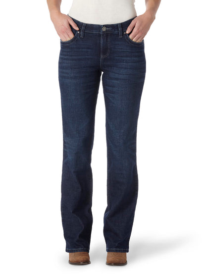 Mid-Rise Bootcut Jeans With Stretch Comfort