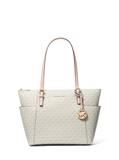 Structured Top-Zip Tote Bag With Everyday Finish