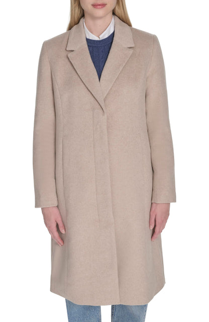 Notch-Collar Wool Coat With Tailored Placket