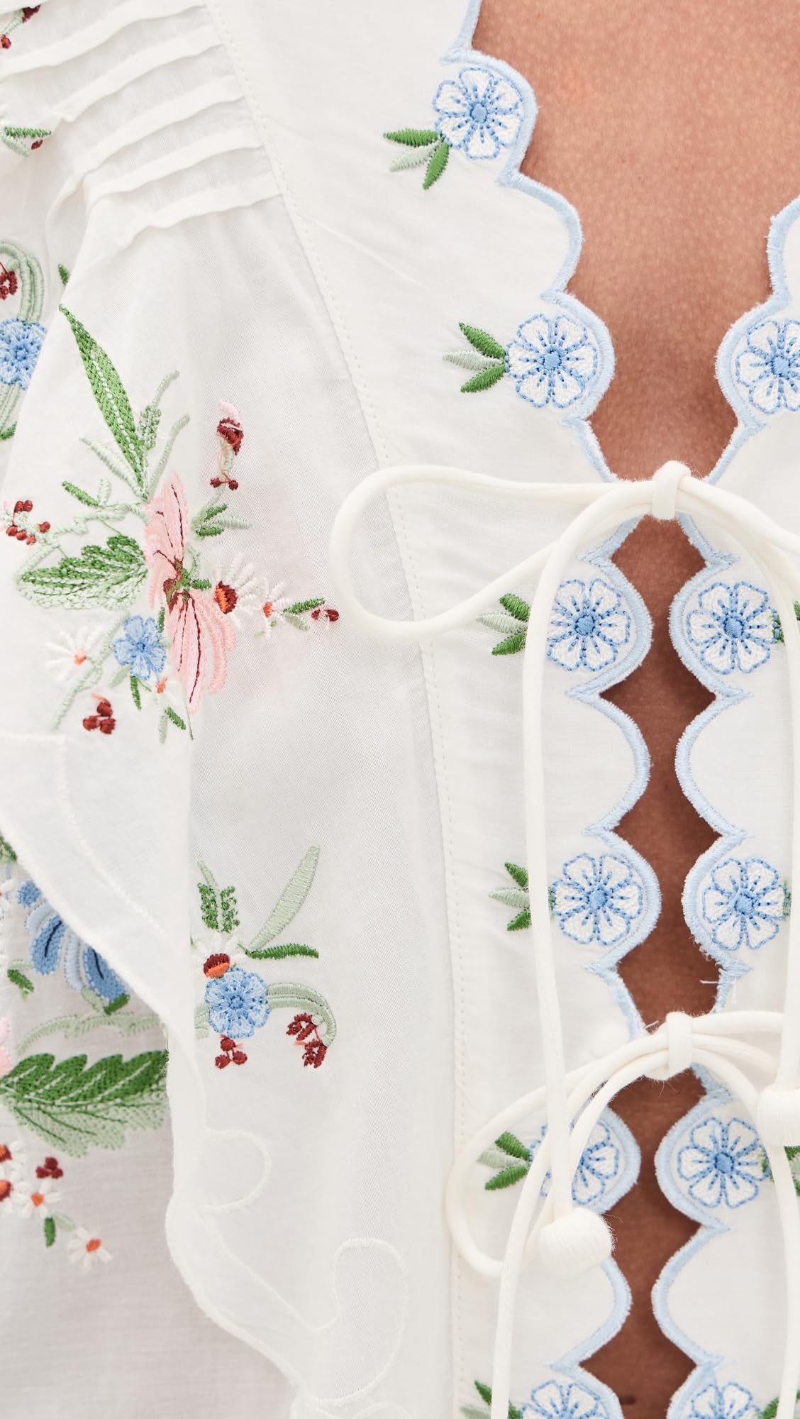 Embroidered Short-Sleeve Blouse With Relaxed Fit