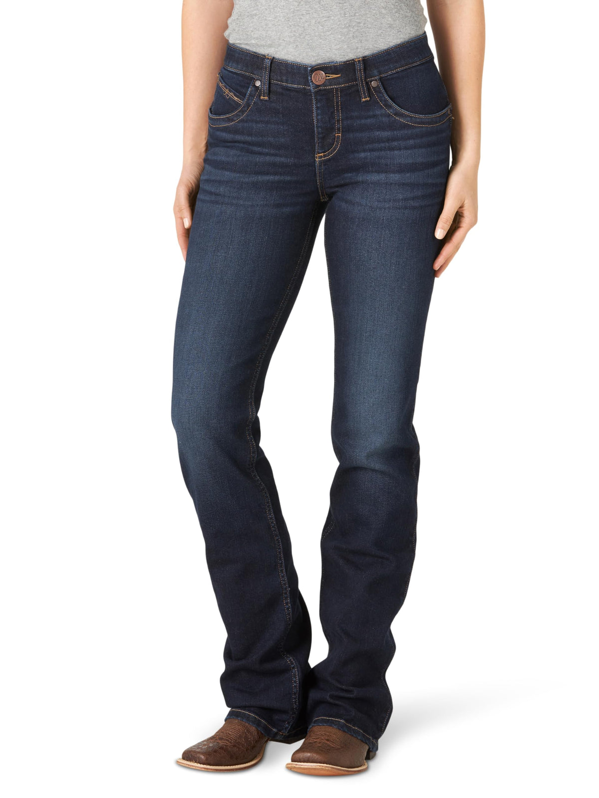 Mid-Rise Bootcut Jeans With Stretch Comfort