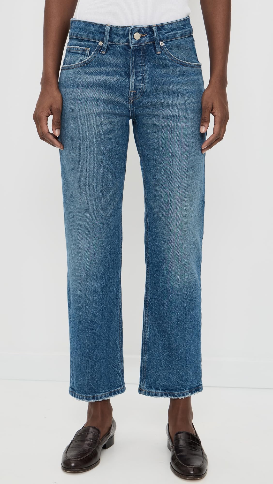 Vintage Straight-Leg Ankle Jeans