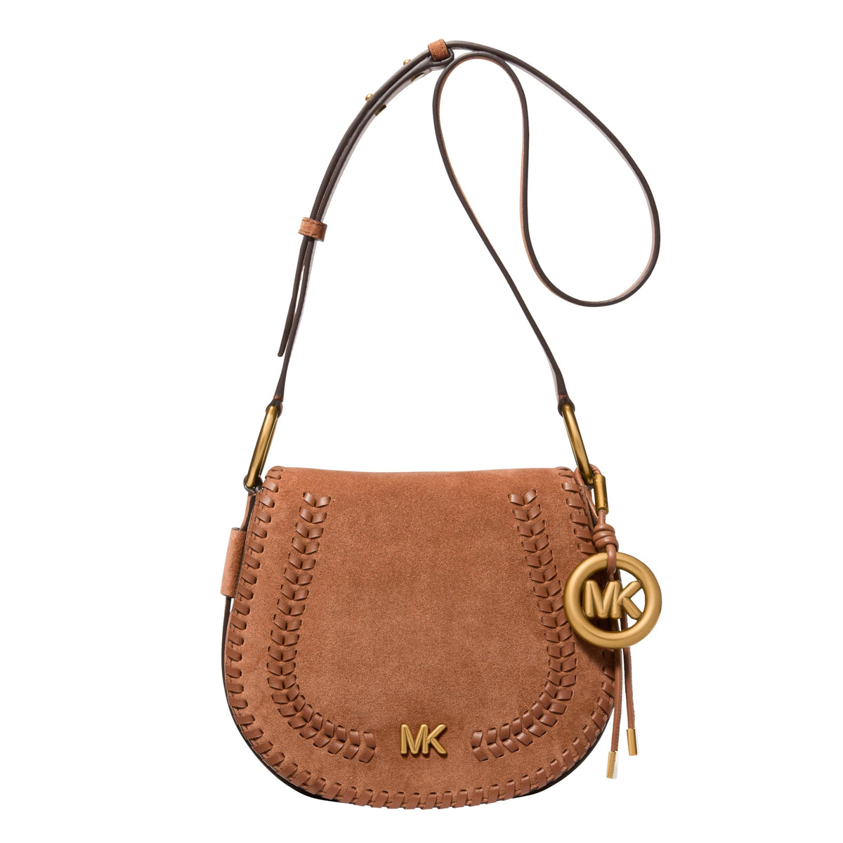 Saddle Crossbody Bag With Structured Flap