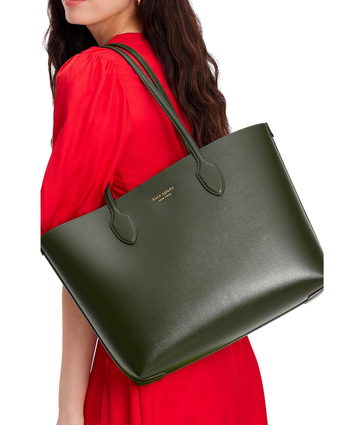Large Saffiano Leather Tote With Structured Shape