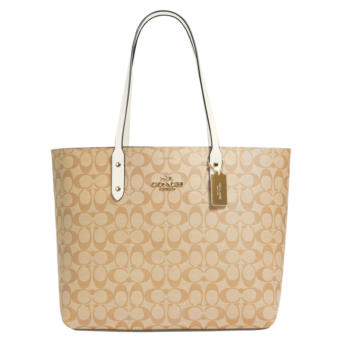 Polished Pebble Leather Tote With Zip Pocket