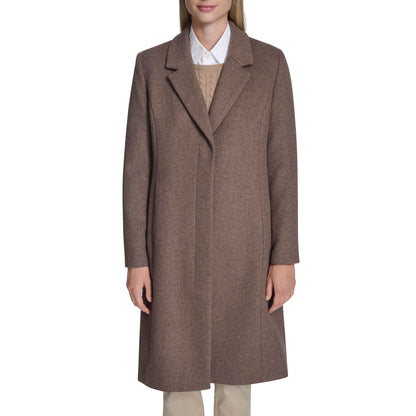 Notch-Collar Wool Coat With Tailored Placket