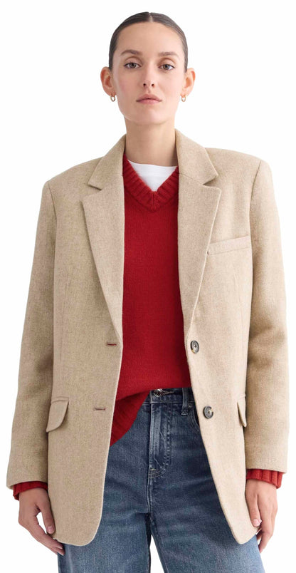 Oversized Wool Blazer With Relaxed Tailored Fit