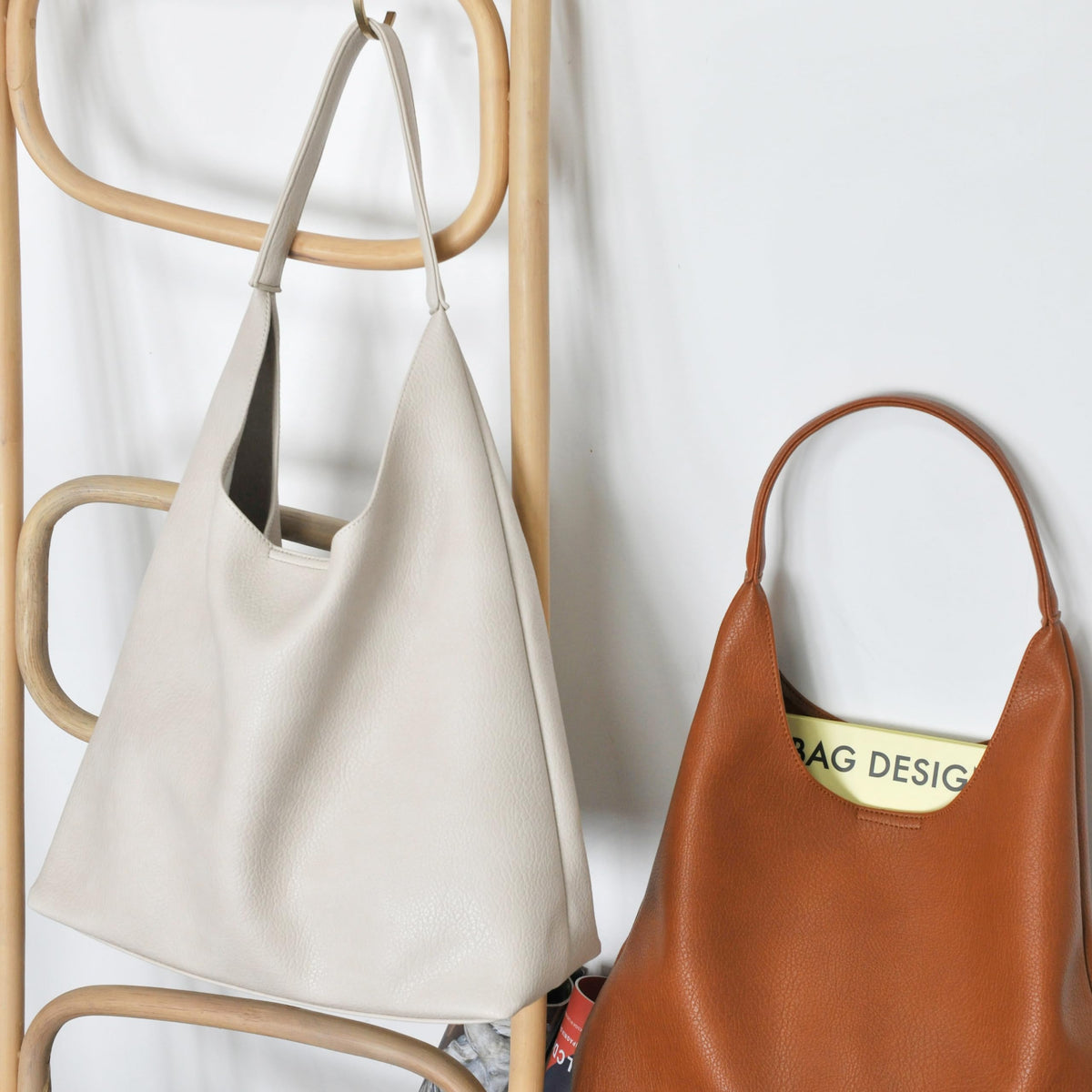 Soft Vegan Leather Hobo Bag With Slouchy Shape