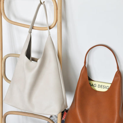 Soft Vegan Leather Hobo Bag With Slouchy Shape