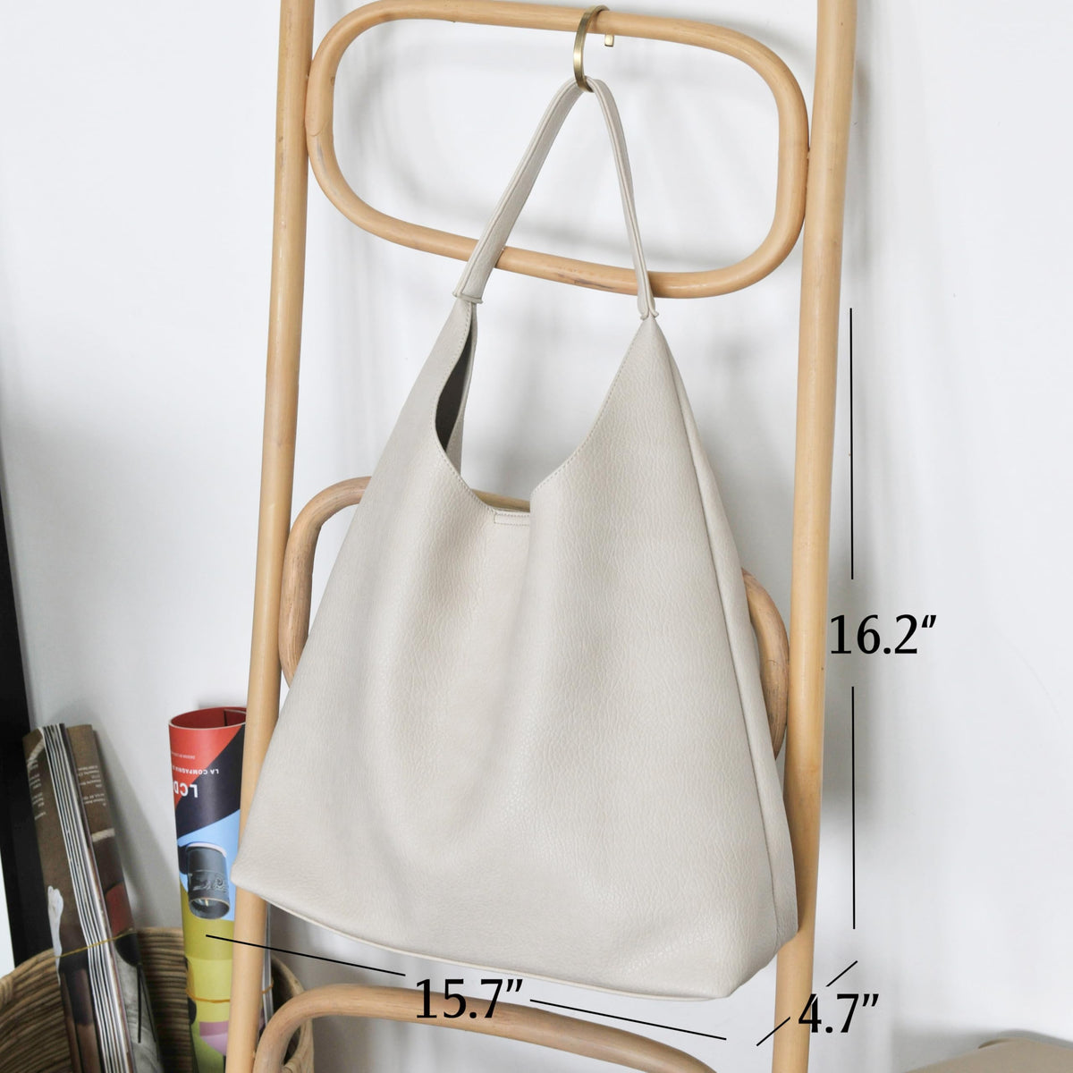 Soft Vegan Leather Hobo Bag With Slouchy Shape