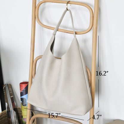 Soft Vegan Leather Hobo Bag With Slouchy Shape