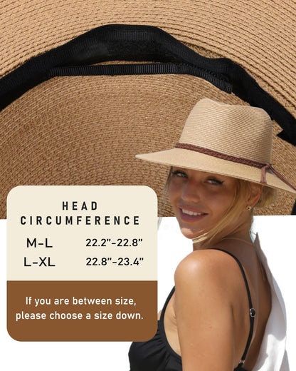 Wide-Brim Straw Fedora With Structured Crown