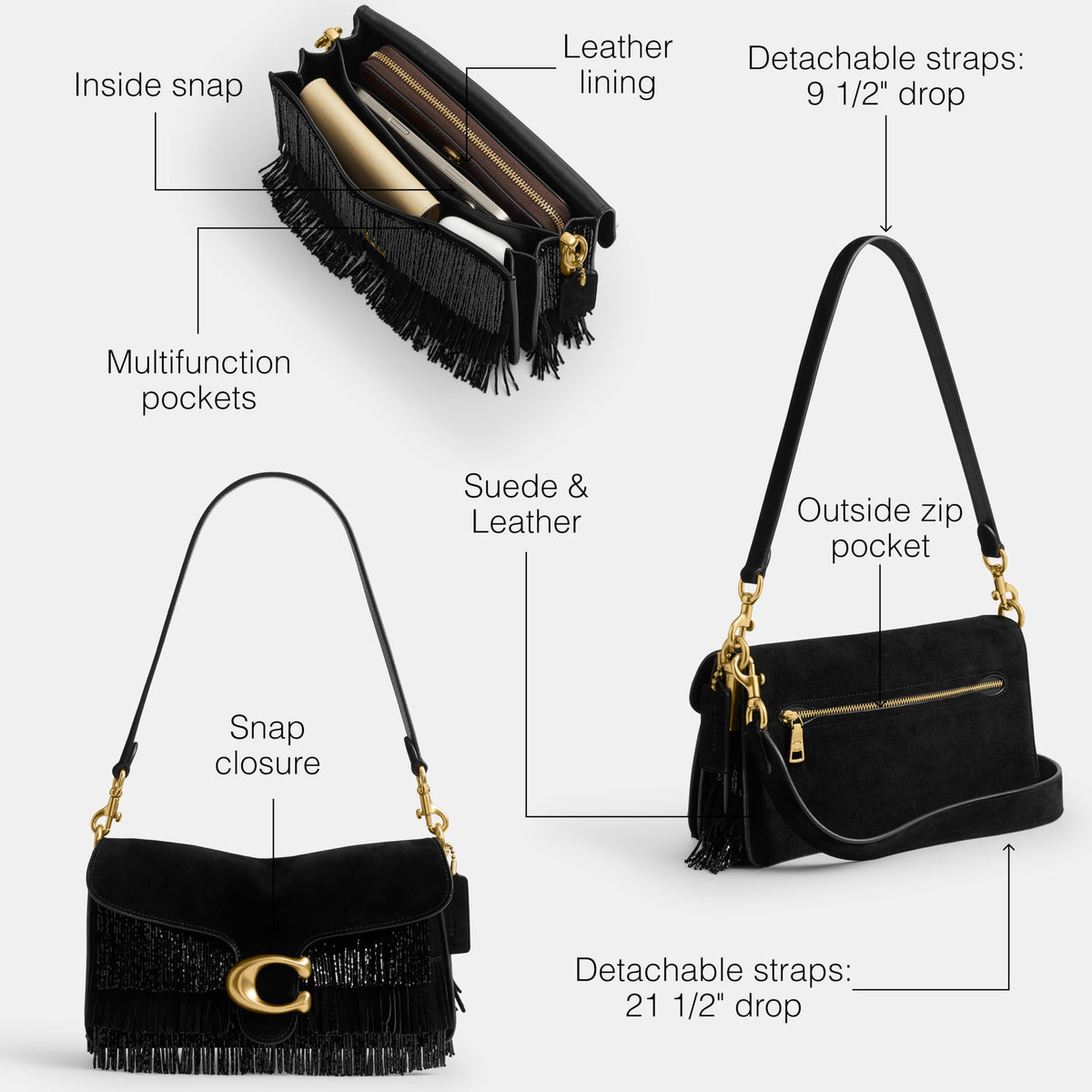 Soft Leather Shoulder Bag With Structured Flap