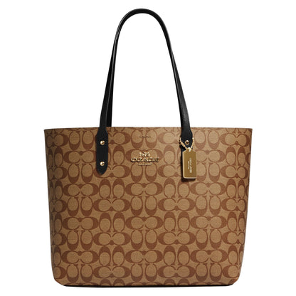 Polished Pebble Leather Tote With Zip Pocket