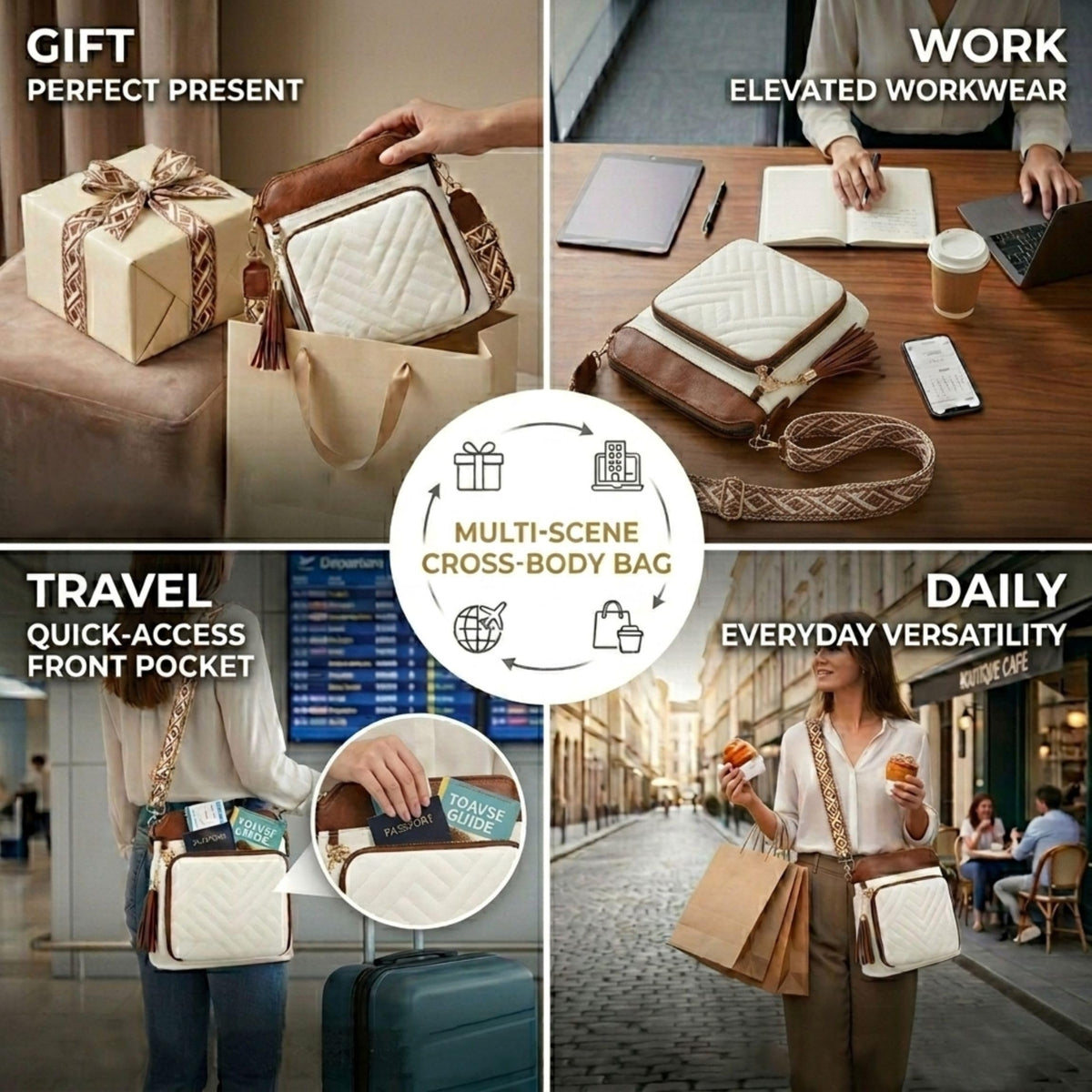RFID Crossbody Bag With Built-In Wallet