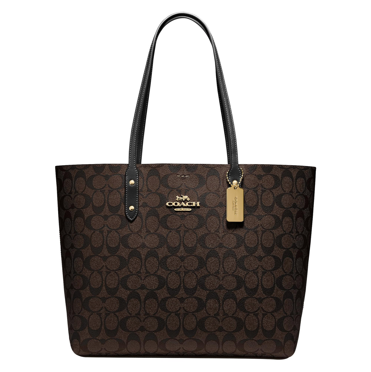 Polished Pebble Leather Tote With Zip Pocket
