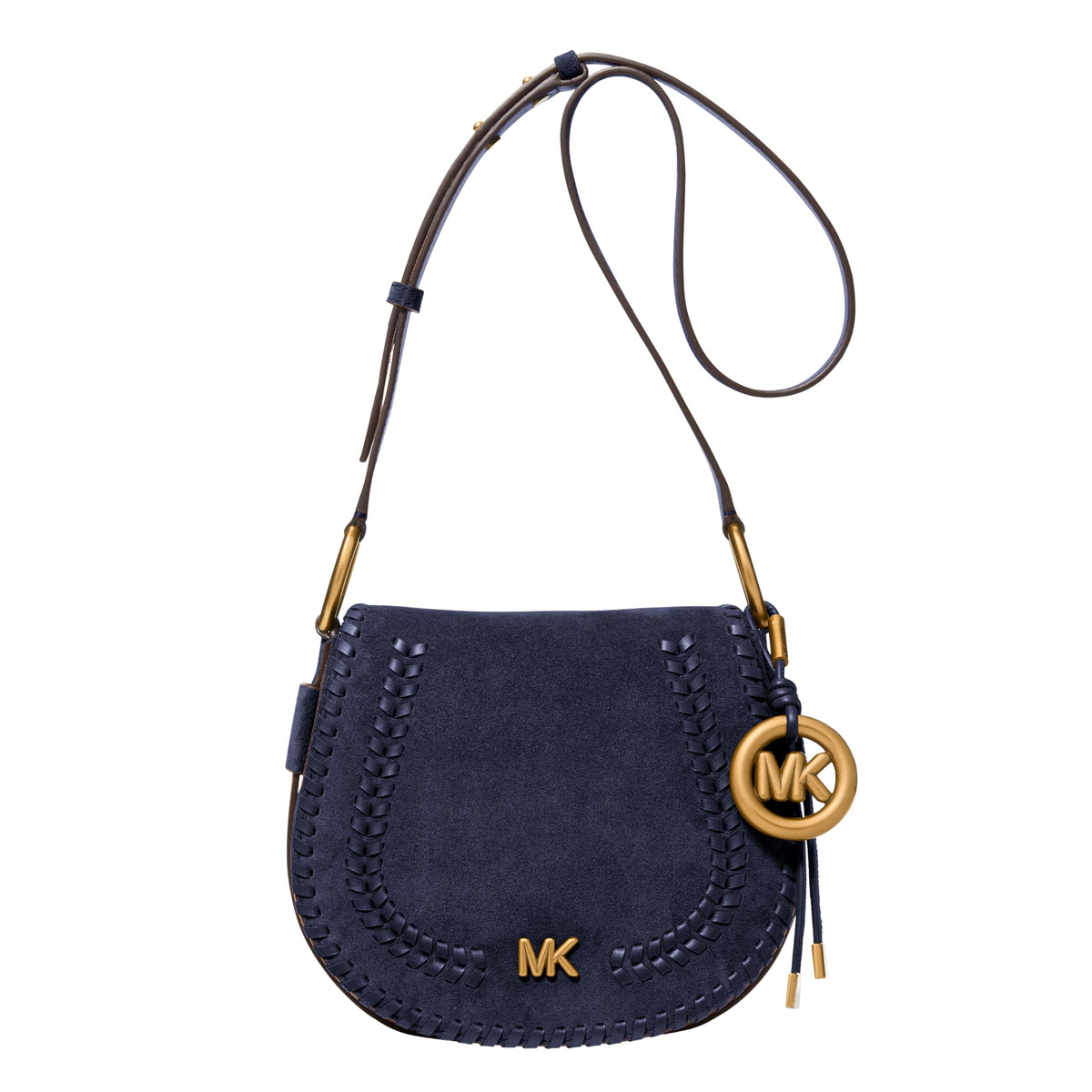 Saddle Crossbody Bag With Structured Flap