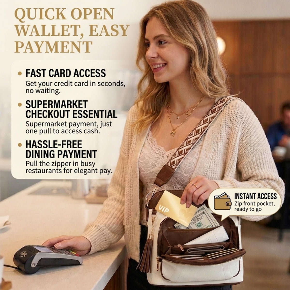 RFID Crossbody Bag With Built-In Wallet