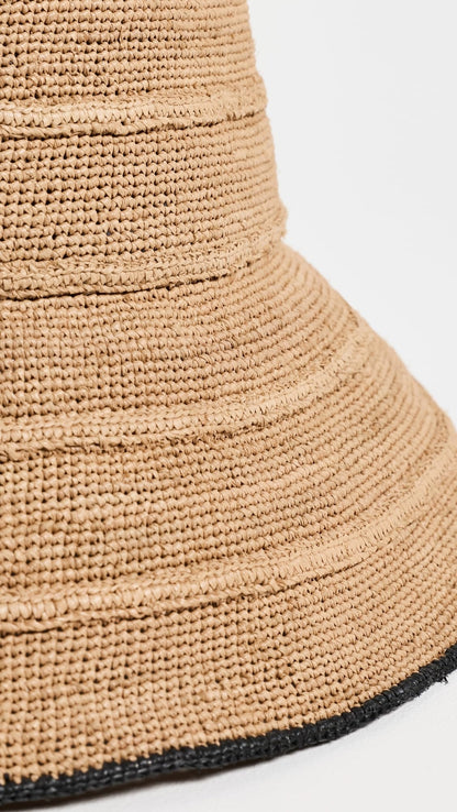 Woven Raffia Hat With Structured Brim